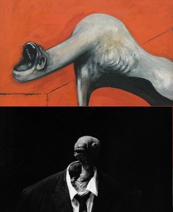David Lynch artes Crucifixion de Bacon y Cabeza borradora